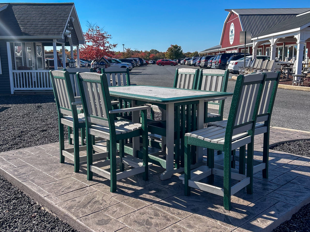 6ft Poly Table and Chairs Set - Light Gray / Green