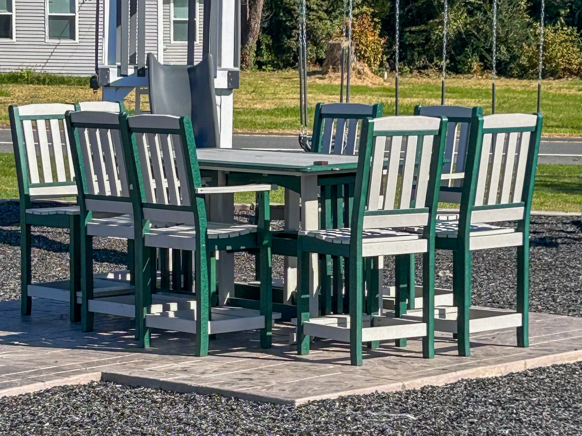 6ft Poly Table and Chairs Set - Light Gray / Green